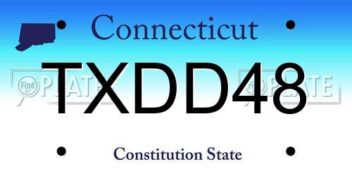 TXDD48 Connecticut License Plate