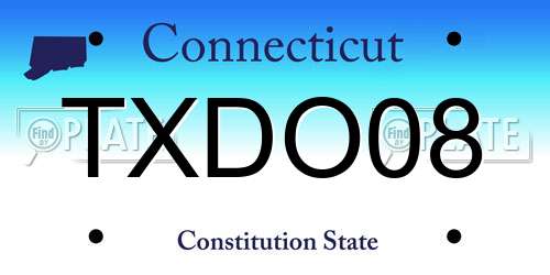 TXDO08 Connecticut License Plate
