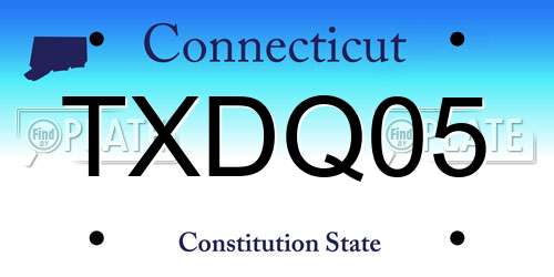TXDQ05 Connecticut License Plate