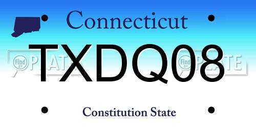 TXDQ08 Connecticut License Plate