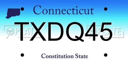 TXDQ45 Connecticut License Plate