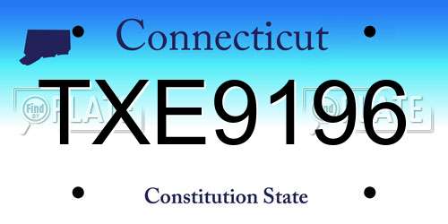 TXE9196 Connecticut License Plate