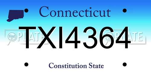 TXI4364 Connecticut License Plate