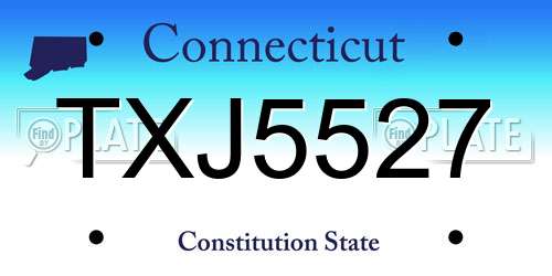 TXJ5527 Connecticut License Plate