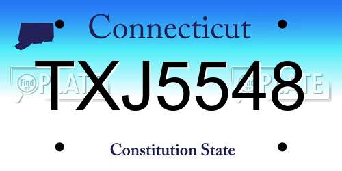 TXJ5548 Connecticut License Plate