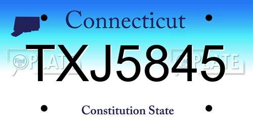 TXJ5845 Connecticut License Plate
