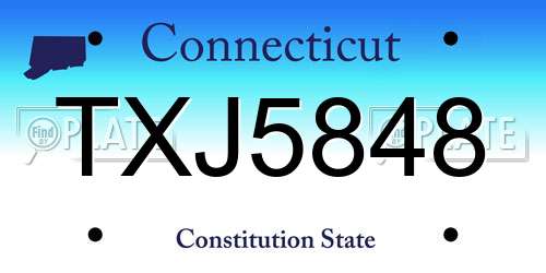 TXJ5848 Connecticut License Plate