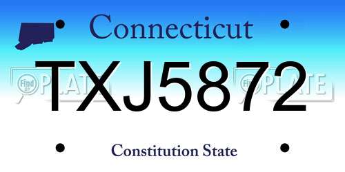 TXJ5872 Connecticut License Plate