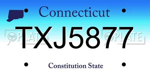 TXJ5877 Connecticut License Plate