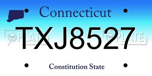 TXJ8527 Connecticut License Plate