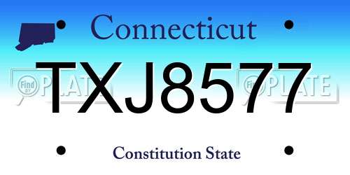 TXJ8577 Connecticut License Plate