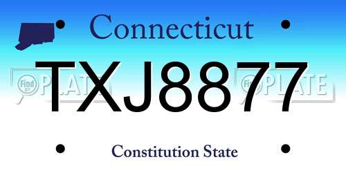 TXJ8877 Connecticut License Plate