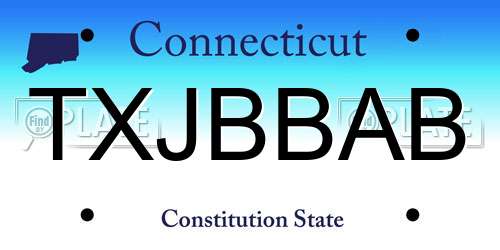 TXJBBAB Connecticut License Plate