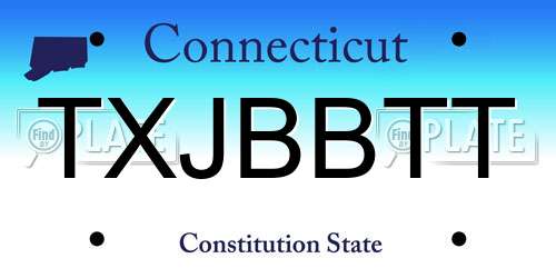 TXJBBTT Connecticut License Plate