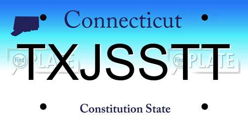 TXJSSTT Connecticut License Plate