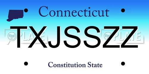 TXJSSZZ Connecticut License Plate