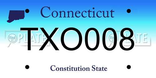 TXO008 Connecticut License Plate
