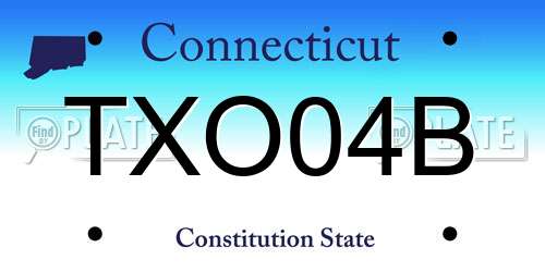 TXO04B Connecticut License Plate