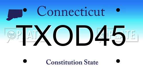 TXOD45 Connecticut License Plate