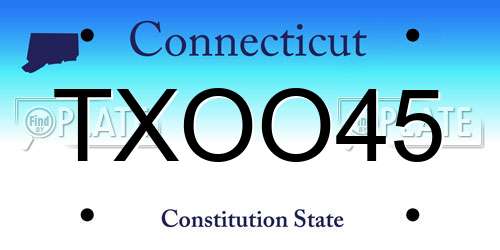 TXOO45 Connecticut License Plate