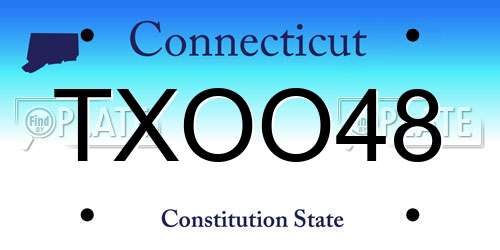 TXOO48 Connecticut License Plate