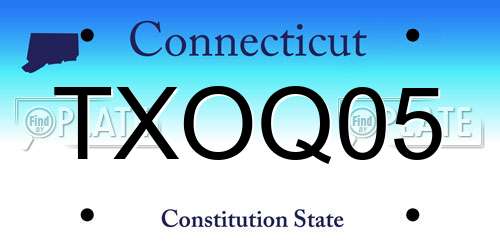 TXOQ05 Connecticut License Plate