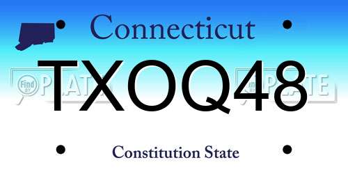 TXOQ48 Connecticut License Plate