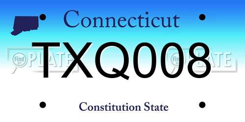TXQ008 Connecticut License Plate