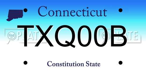 TXQ00B Connecticut License Plate