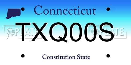 TXQ00S Connecticut License Plate