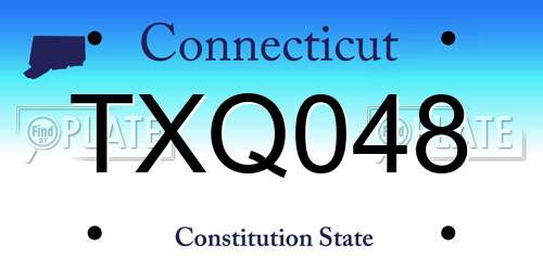 TXQ048 Connecticut License Plate