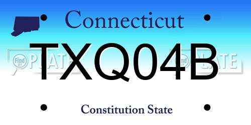 TXQ04B Connecticut License Plate