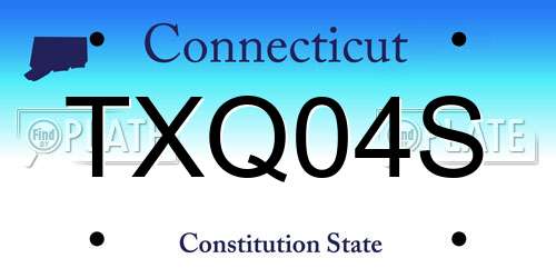 TXQ04S Connecticut License Plate