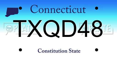 TXQD48 Connecticut License Plate