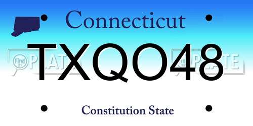 TXQO48 Connecticut License Plate
