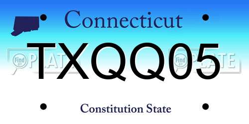 TXQQ05 Connecticut License Plate