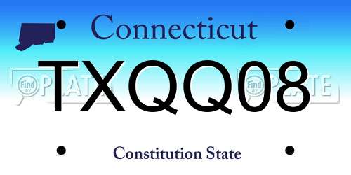 TXQQ08 Connecticut License Plate