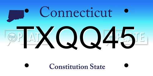 TXQQ45 Connecticut License Plate