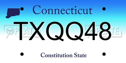 TXQQ48 Connecticut License Plate