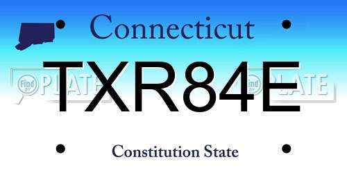 TXR84E Connecticut License Plate