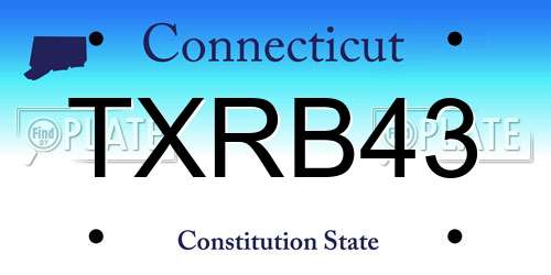 TXRB43 Connecticut License Plate