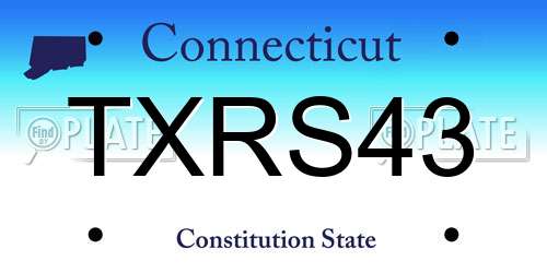 TXRS43 Connecticut License Plate