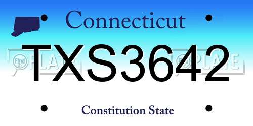 TXS3642 Connecticut License Plate