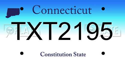 TXT2195 Connecticut License Plate