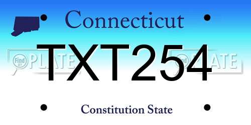 TXT254 Connecticut License Plate