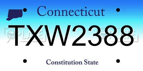 TXW2388 Connecticut License Plate