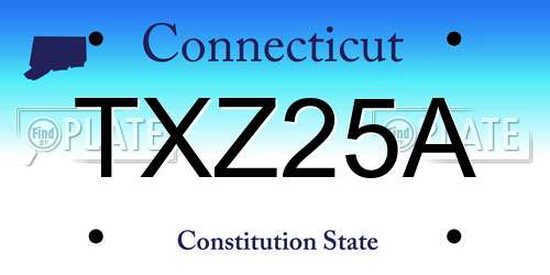 TXZ25A Connecticut License Plate