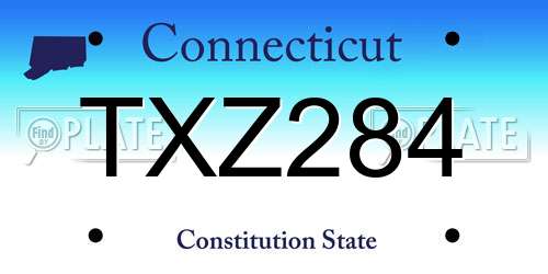 TXZ284 Connecticut License Plate