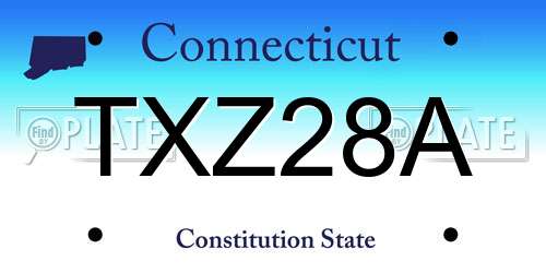 TXZ28A Connecticut License Plate