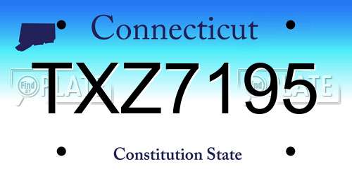 TXZ7195 Connecticut License Plate